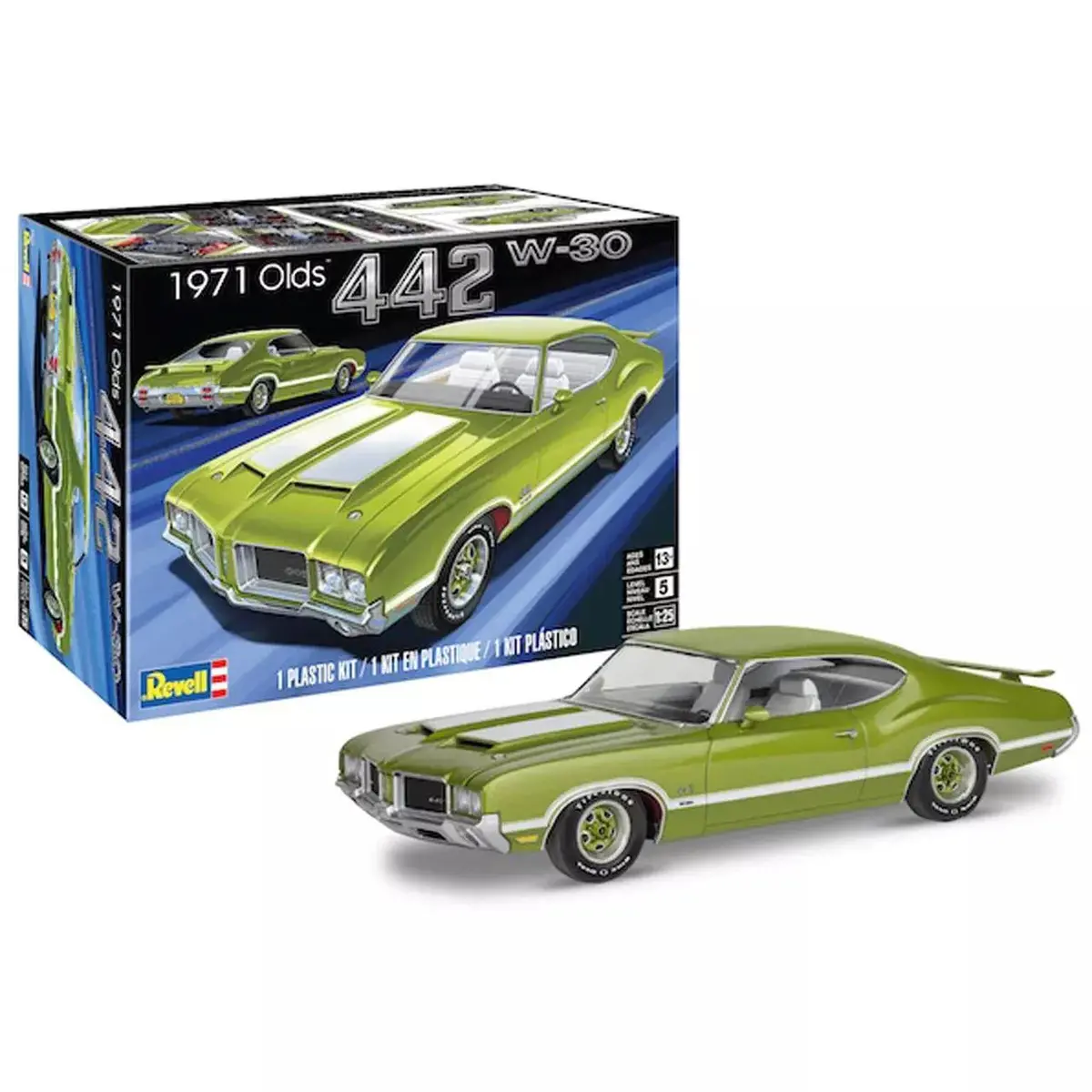 Revell 1/25 1971 Oldsmobile 442 W-30 Model Kit: Level 5 1
