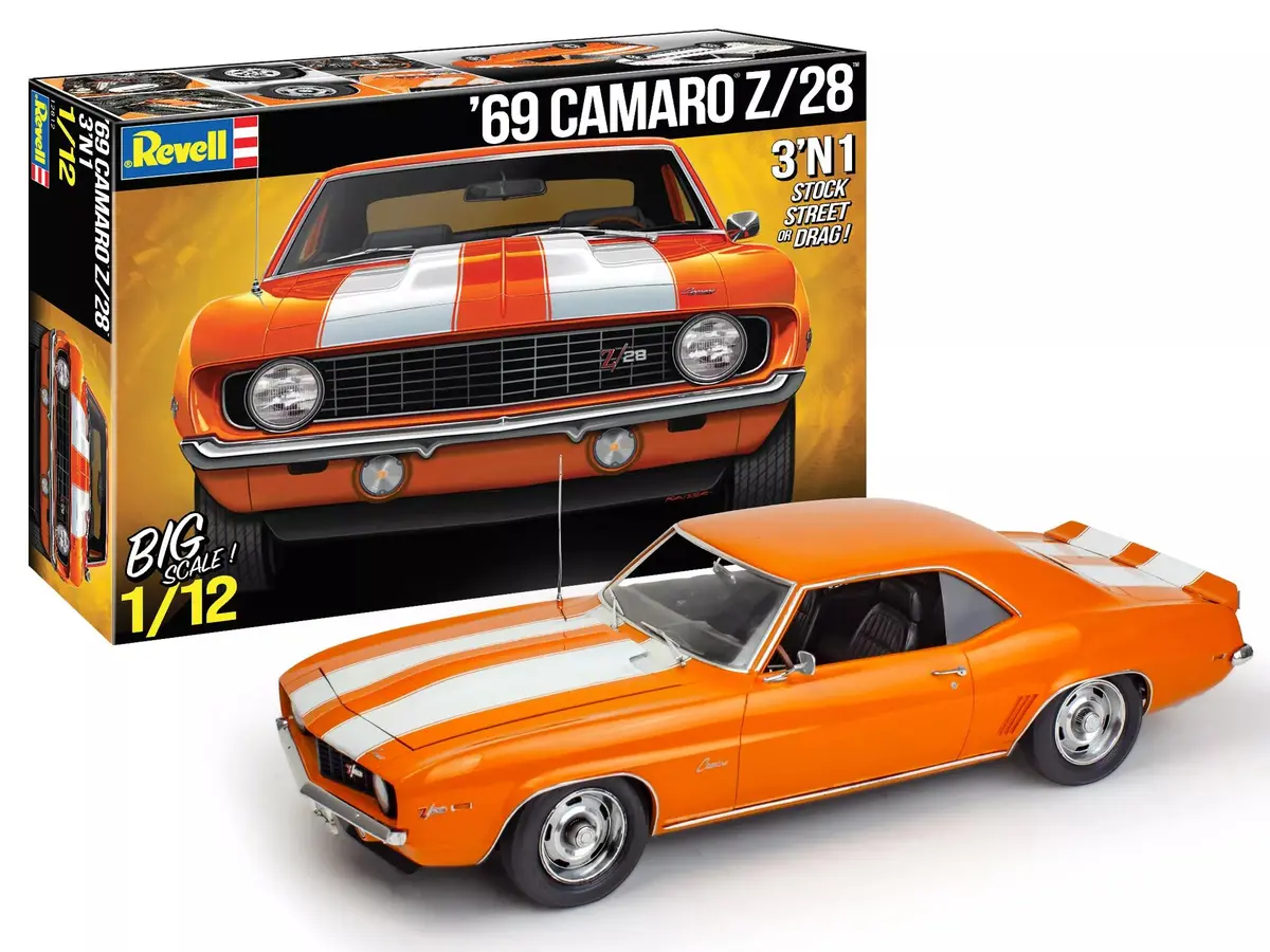 Revell 1/12 1969 Chevy Camaro Z28 3’N1 Model Kit: Level 5 1