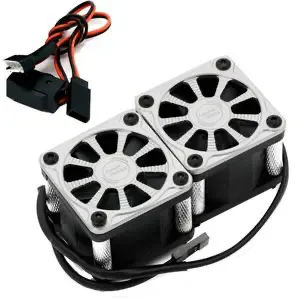 Powerhobby Twister Twin Dual 40Mm Aluminum Cooling Fan: 1/8 Or 1/5 (Silver) 1
