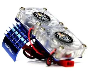 Powerhobby Aluminium Motor Heatsink W/Dual Cooling Fan: Slash 4X4 (Blue) 1