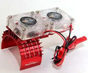 Powerhobby Aluminium Motor Heatsink W/Dual Cooling Fan: Slash 4X4 (Red) 1
