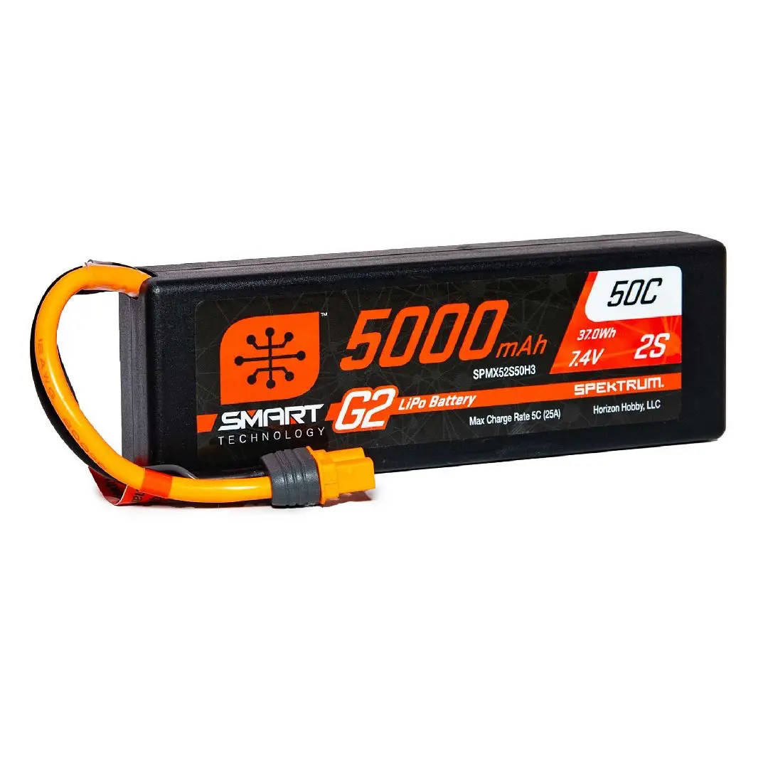 Spektrum Smart G2 2S 7.4V 5000Mah 50C Hardcase Lipo Battery: Ic3 1