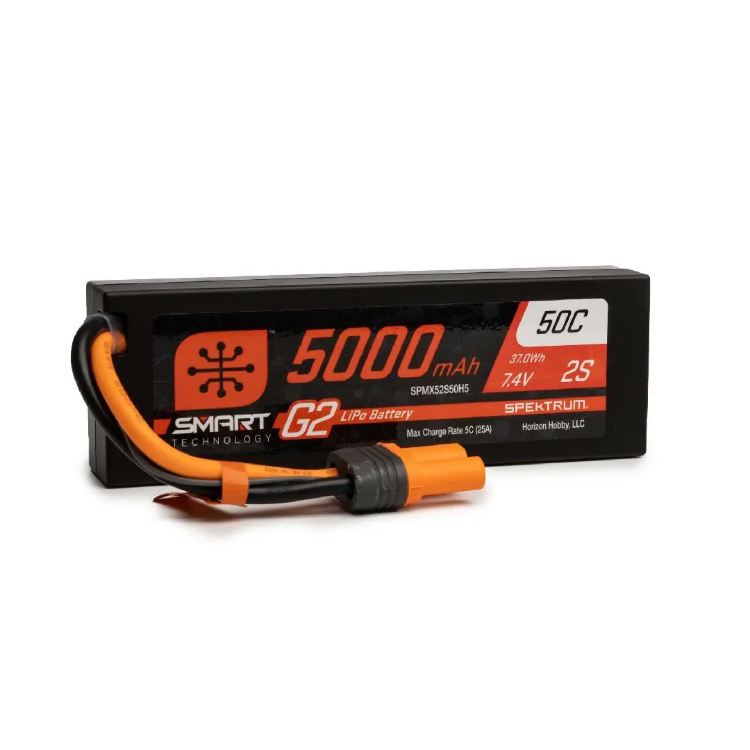 Spektrum Smart G2 2S 7.4V 5000Mah 50C Hardcase Lipo Battery: Ic5 1