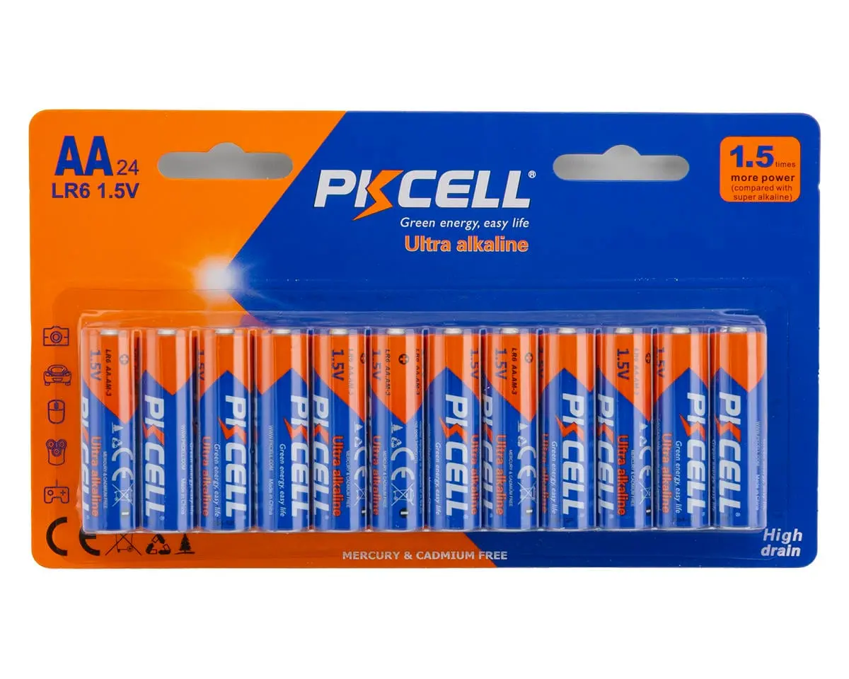 Pkcell Ultra Alkaline Aa Lr6 High Drain Batteries: 24Pk 1