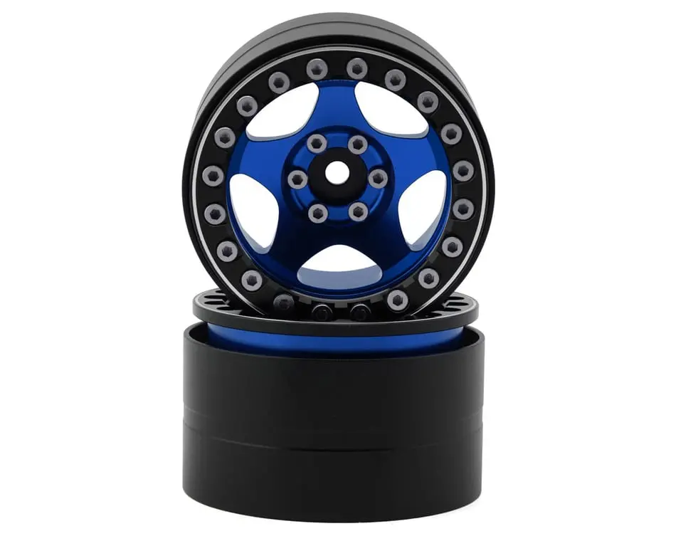 Treal Hobby 2.2” Five Star Aluminum Beadlock Wheels: Blue (2) 1