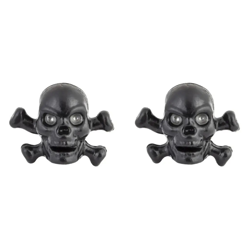 Triktopz Designer Valve Caps: Skull/Bone (Black) 1