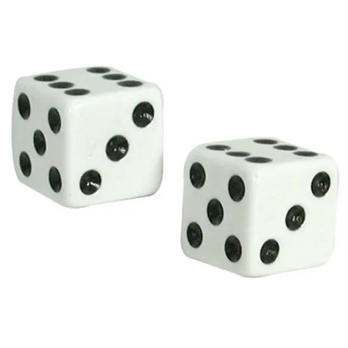 Triktopz Designer Valve Caps: Dice (White/Black) 1