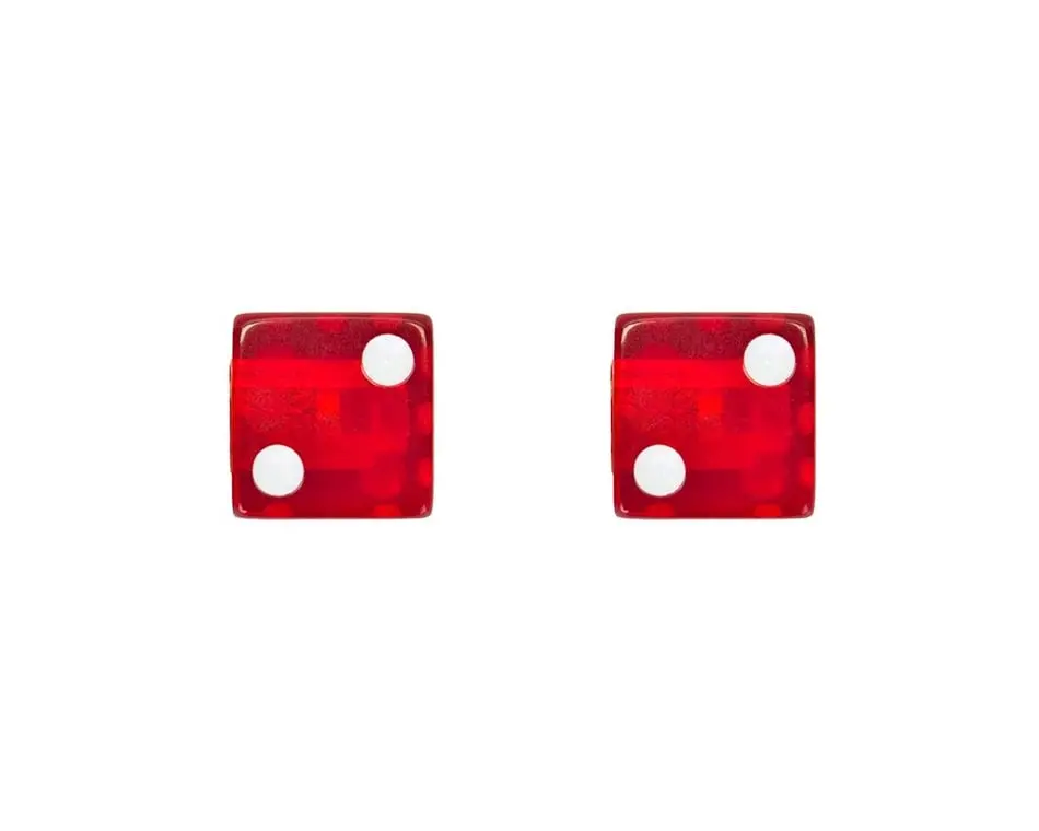 Triktopz Designer Valve Caps: Clear Dice (Red/White) 1