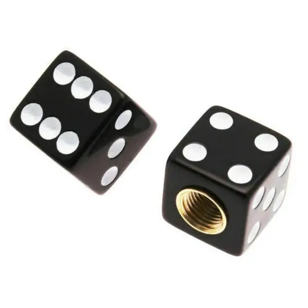 Triktopz Designer Valve Caps: Dice (Black/White) 1