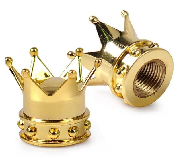 Triktopz Designer Valve Caps: Crown (Gold) 1