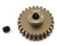 Yeah Racing Aluminum Hard Coated 0.6Mod Pinion: 26T 1