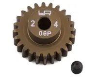 Yeah Racing Aluminum Hard Coated 0.6Mod Pinion: 24T 1