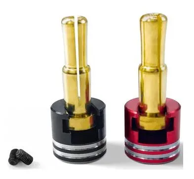 Hobby Details Heatsink Bullet Plug Grips: 4-5Mm (Black/Red) 1