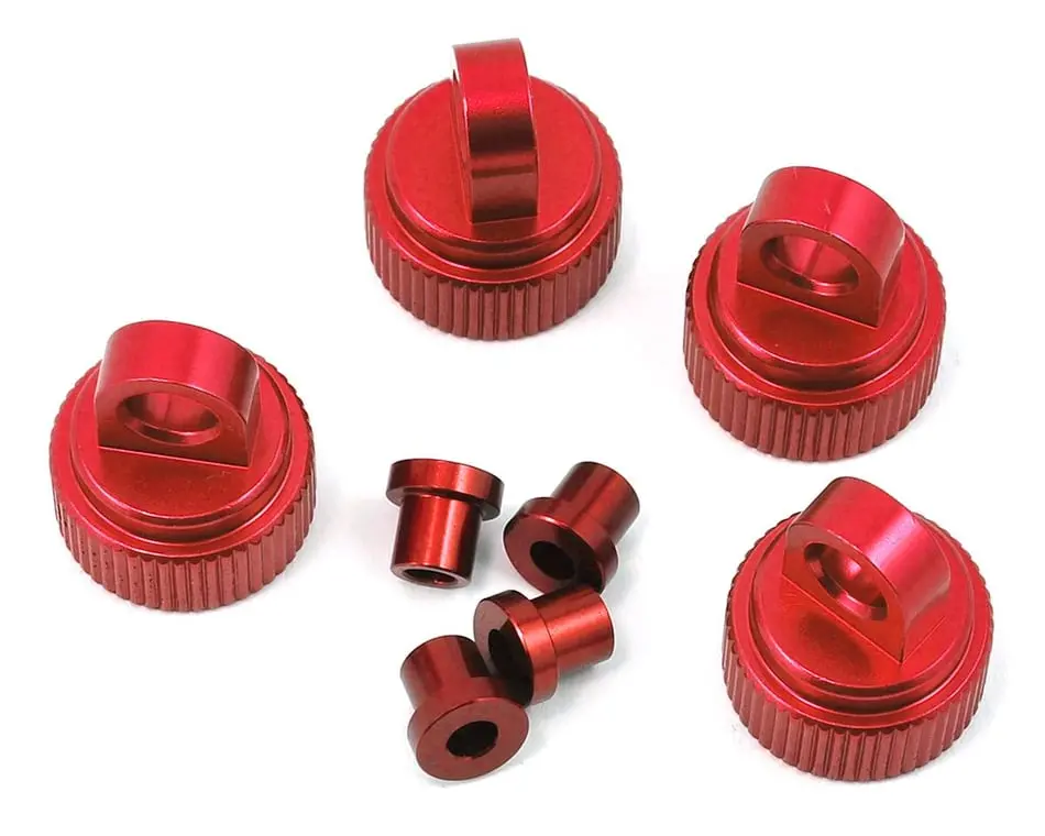 Strc Cnc Aluminum Shock Caps: Traxxas 4Tec 2.0 (Red) 1