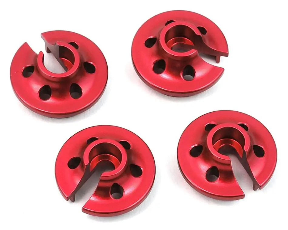 Strc Cnc Aluminum Lower Shock Retainers: Traxxas 4Tec 2.0 (Red) 1