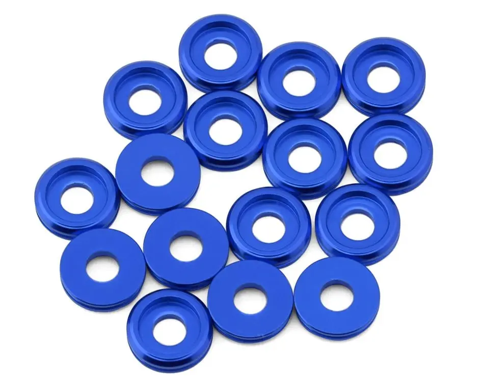 Team Brood 6061 Aluminum Button Head Washers: 3Mm (Blue) 1