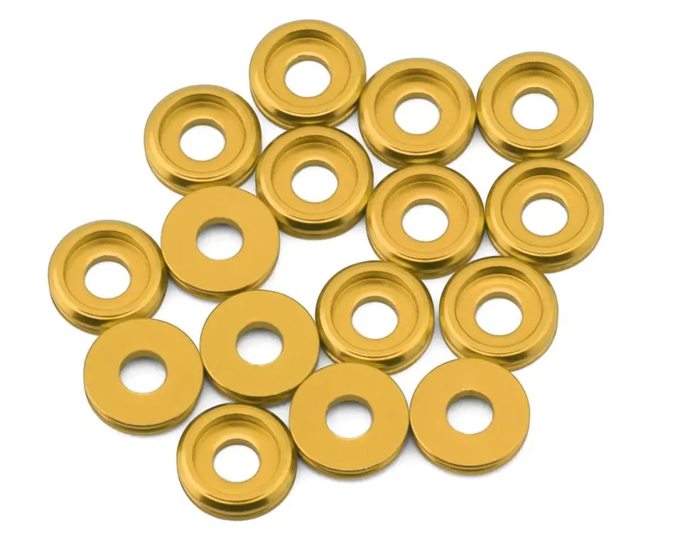 Team Brood 6061 Aluminum Button Head Washers: 3Mm (Gold) 1