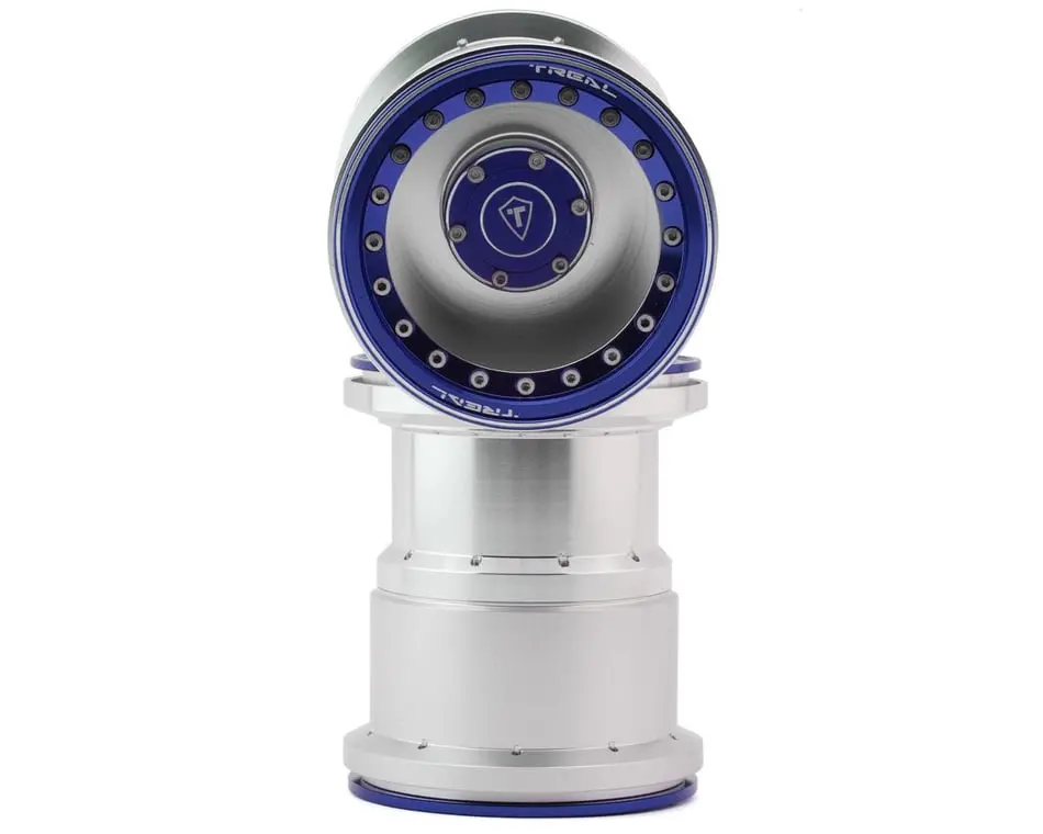 Treal 2.6” Mt Aluminum Beadlock Wheels: 12Mm Hex (Blue) 1