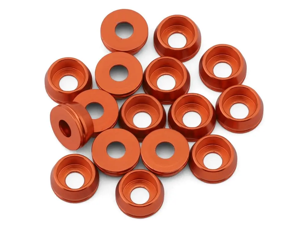 Team Brood 6061 Aluminum Cap Head Washers: 3Mm (Orange) 1