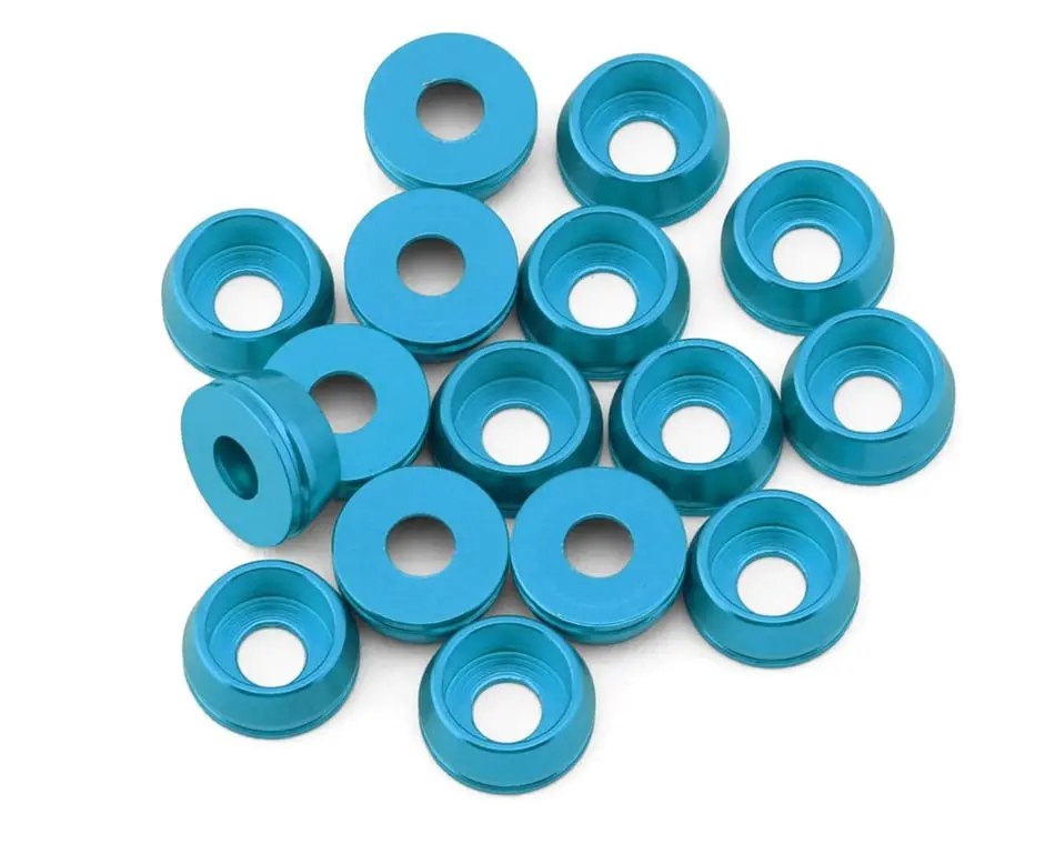 Team Brood 6061 Aluminum Cap Head Washers: 3Mm (Light Blue) 1