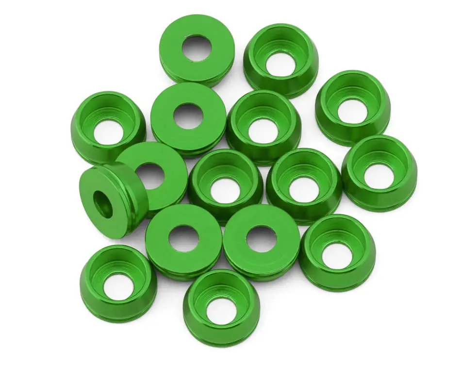 Team Brood 6061 Aluminum Button Head Washers: 3Mm (Green) 1