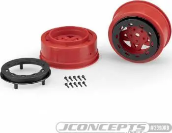 Jconcepts Tremor 2.2/3.0” Narrow Beadlock Wheel: Red/Black (Slash 2Wd Front) 1