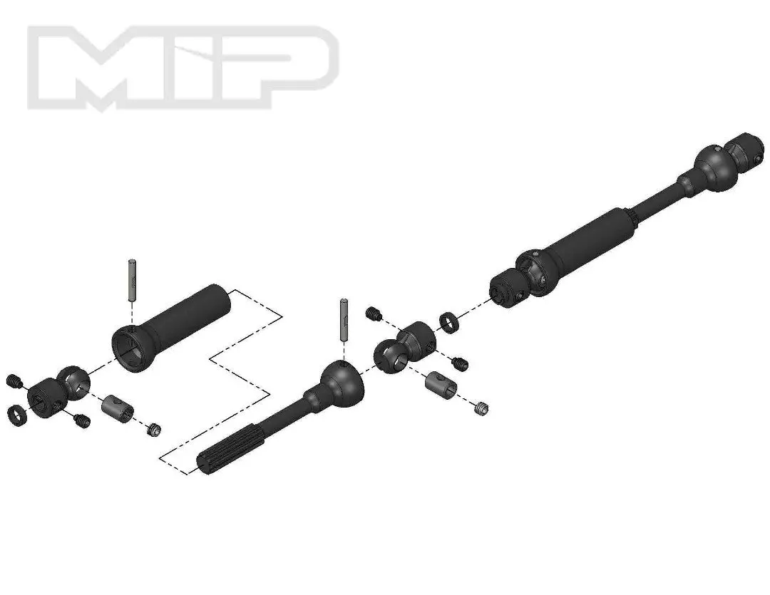 Mip X-Duty Centre Drive Kit: 110-135Mm W/5Mm Hubs: Axial Scx10/Deadbolt 1