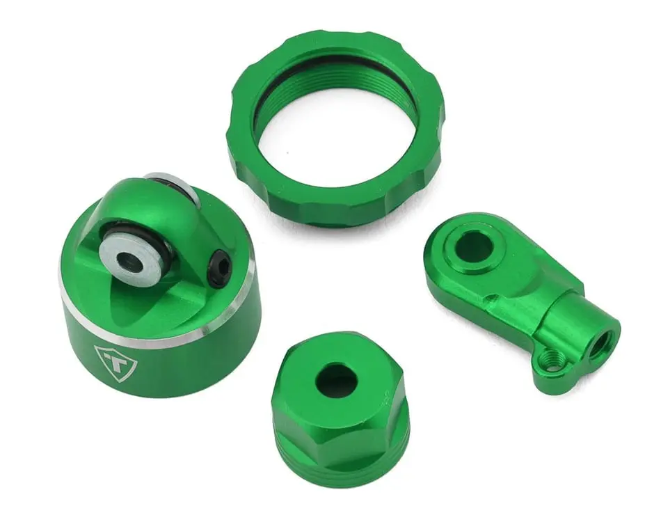 Treal Aluminum 7075 Shock Cap And Retainer: Promoto (Green) 1