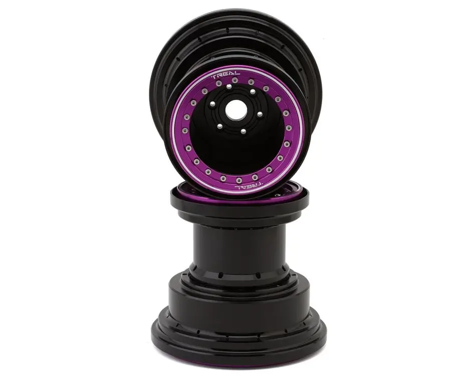 Treal Aluminum 7075 Mt Bead-Lock Wheels Lmt (Black/Purple) (2) 1