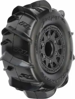Pro-Line Dumont Sc 2.2/3.0 Sand And Snow Tires Mounted On Raid Black 6X30 1