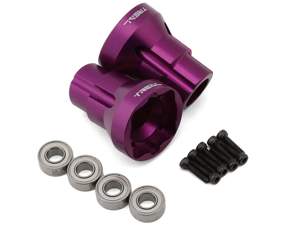 Treal Aluminum 7075 Rear Axle Mount Set: Lmt (Purple) 1
