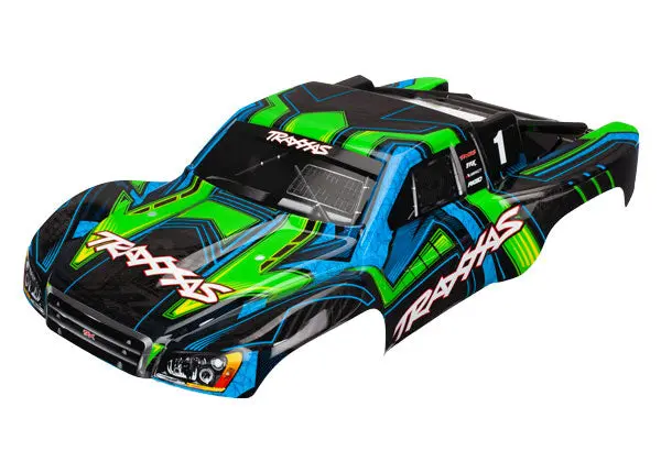 Traxxas Slash 4X4 Body Painted W/Decals: Green/Blue 1