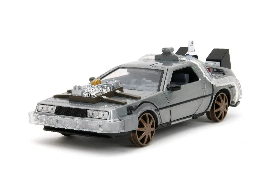 Jada 1/24 Hollywood Rides “Back To The Future Part Iii” Delorean Time Machine W/Rail Wheels 1