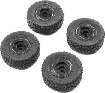 Ecx Premounted Tires: 1/24 Barrage (Black) 1
