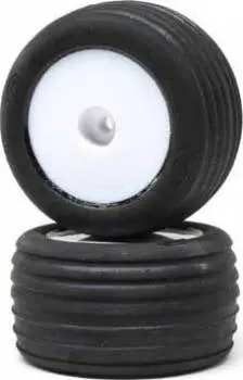 Losi Front Directional Tires Mounted On Rim: Mini-T 2.0 (White) 1