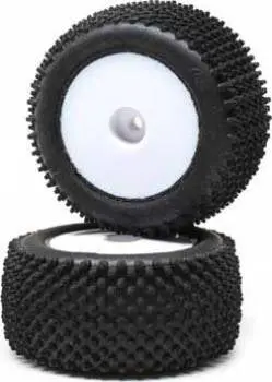 Losi Rear Pin Tires Mounted On Rim: Mini-T 2.0 (White) 1