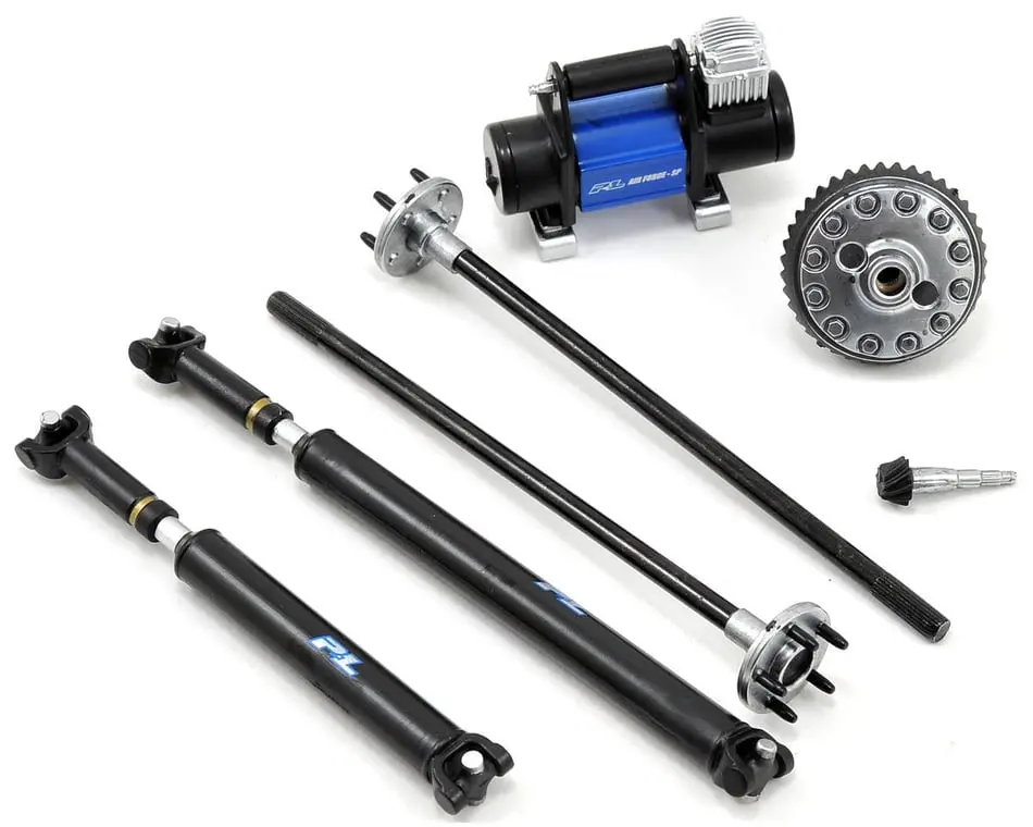 Pro-Line Scale Accessory Assortment #10 (Long Driveshaft, Short Driveshaft, Axles,Ring Gear W/Locker Pinion Shaft, Portable Air Compressor 1