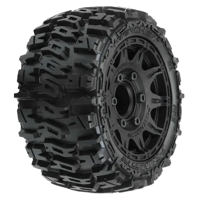 Pro-Line Trenchers Lp 2.8” All Terrain Tires Mtd On Raid Black Rims: Rustler 2Wd/4Wd 1