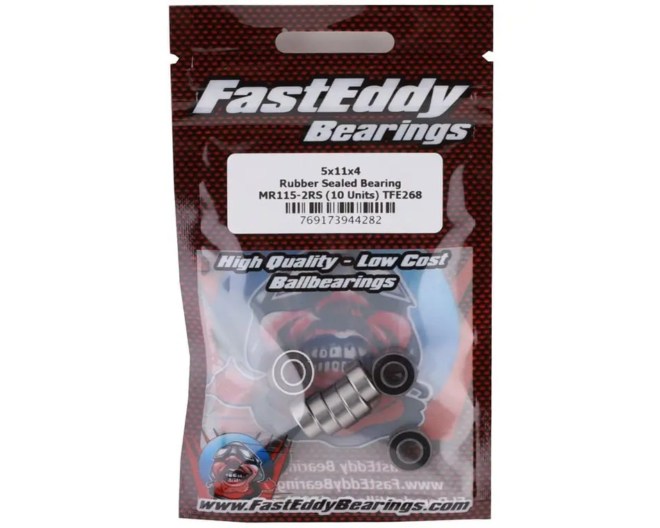 Fast Eddy Rubber Sealed Bearings: 5X11x4mm (10) 1