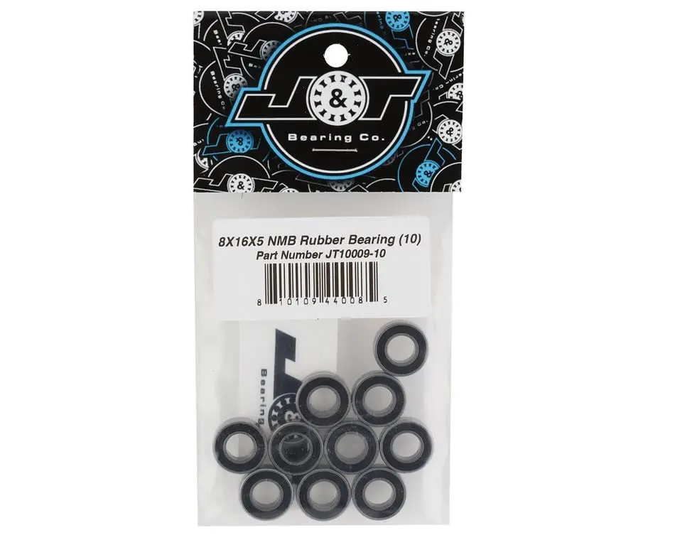 J&T Bearings Nmb Rubber Sealed Bearings: 8X16x5mm (10) 1