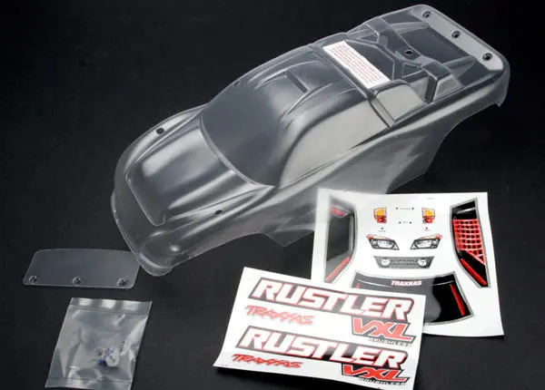 Traxxas Clear Body W/Decals: Rustler 2Wd 1