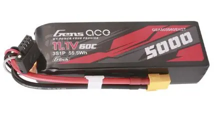 Gens Ace G-Tech 3S 11.1V 5000Mah 60C Shorty Lipo Battery: Xt60 1