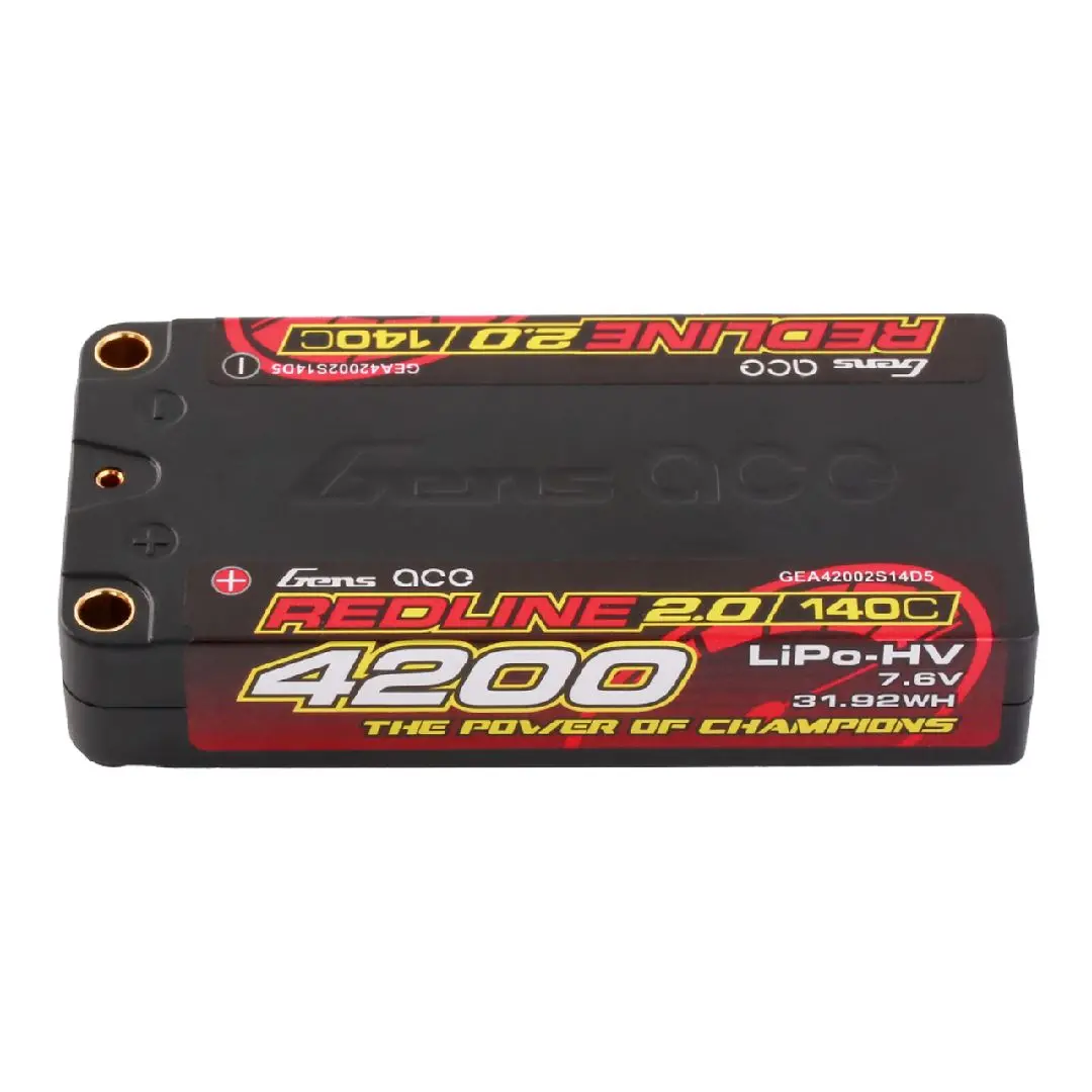 Gens Ace Redline 2.0 2S 4200Mah 7.6V Shorty Hv Lipo 1