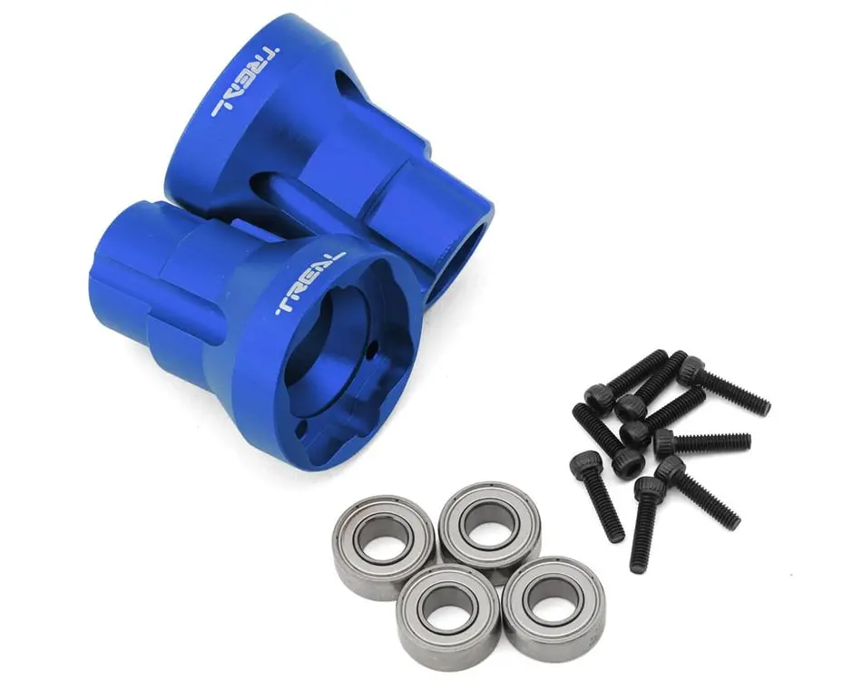 Treal Aluminum 7075 Rear 3 Degree Axle Mounts W/Bearings: Lmt (Blue) 1