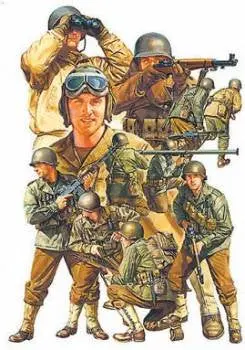 Tamiya 1/48 Miniature Series Set: U.S Army Infantry Gi 1