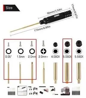 Hobby Details Hex Driver Tool Kit: 0.050”/1.5Mm/2.0Mm/5.0Mm: Trx-4M 1