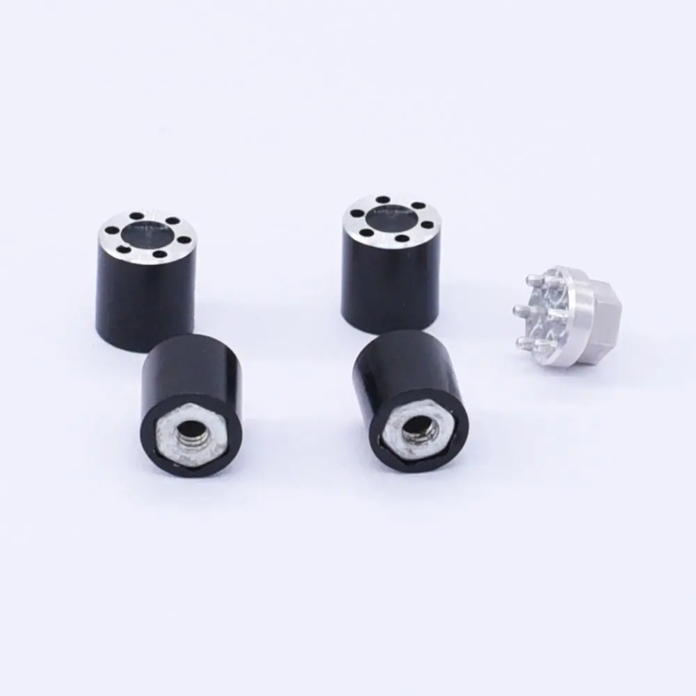 Hobby Details Aluminum Scale Wheel Nuts W/Install Tool: Scx24 (Black) 1