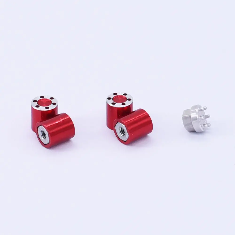 Hobby Details Aluminum Scale Wheel Nuts W/Install Tool: Scx24 (Red) 1