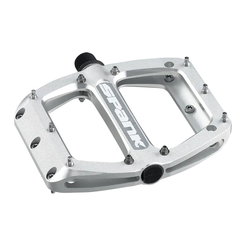 Spank Spoon 100 Alloy Flat Pedals: Raw Silver 1