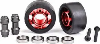 Traxxas Aluminum Wheelie Bar Wheels 6061-T6: X-Maxx/Xrt (Red) 1